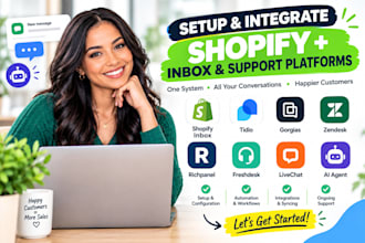 setup shopify inbox, tidio gorgias zendesk richpanel freshdesk livechat ai agent