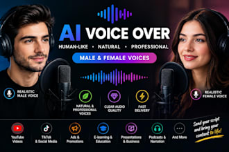 human like male and female ai voice over
