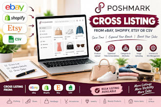 cross list your products to poshmark from ebay shopify etsy or CSV