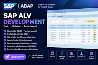 develop complex sap abap alv reports, classical and oo alv