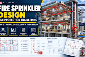 design california USA fire sprinkler, nfpa 13 plans  hydraulic design