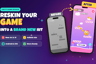 reskin your unity game with new art, ads and a store ready build