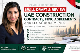 draft and review uae construction contracts, fidic agreements and legal document