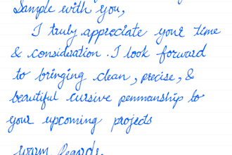 write digital handwritten letters, thank you notes and academic writing