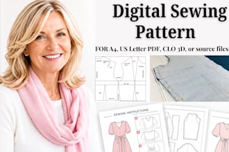 create digital sewing patterns, pattern grading and clo 3d garments patterns