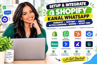 shopify, kanal whatsapp, hubspot wizybot brevo activecampaign kommo, scout crm,