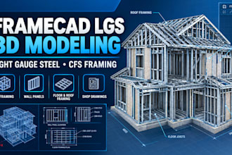 create framecad lgs cfs 3d models, light gauge steel framing