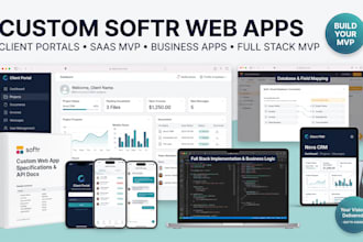 build a custom softr web app, client portal, or saas mvp