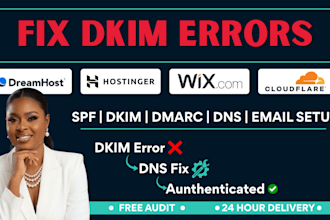 fix hostinger dreamhost wix clouflare yandex 360 titan mail rackspace dkim error