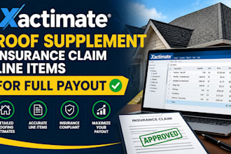 write xactimate roof supplement, insurance claim line items, full payout