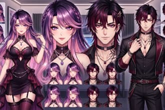design and rig male or female live2d vtuber model anime live2d vtuber commission