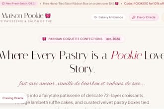 design a modern bake house, bakery, and cake shop website