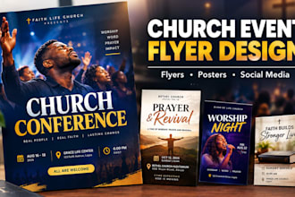 design edit redesign church event flyer, ig fb poster, social media post design