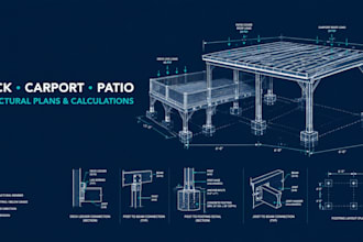 deck, carport and patio structural plans, framing and calculations