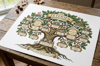 design a personalized family tree artwork