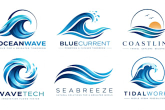design a professional , ocean, surf, water, beach, or marine wave logo