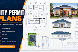 draw city permit architectural plans 2d floor plan real estate plan autocad