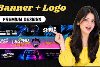 design your youtube banner and logo design channel branding