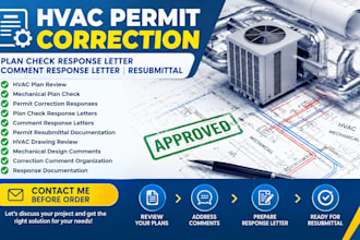 hvac permit correction plan check response letter resubmittal