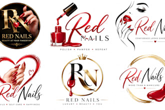 design a professional, nail salon, manicure, beauty, or cosmetics red nails logo