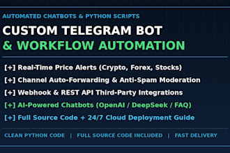 build custom automated python telegram bot for your business