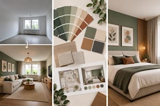 create color concepts and interior designs