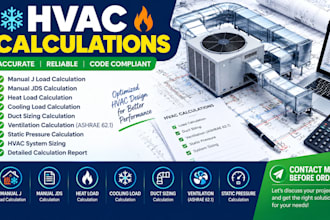 manual j load calculation heat load cooling load duct sizing