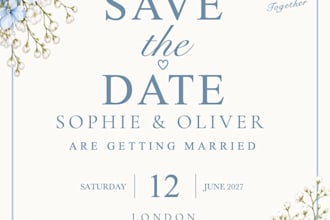 create a custom wedding save the date design