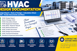 hvac design report basis of design calculation sheet boq