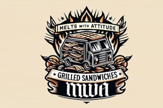 design food truck restaurant famous TV chef logo