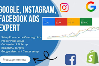 boost shopify sales with shopify google ads, instagram ads, and facebook ads