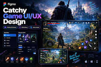 create catchy game UI UX design and assets