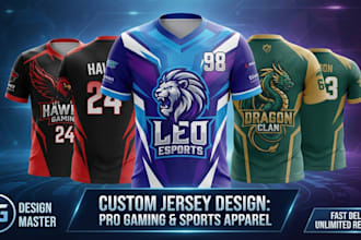 design custom esports gaming jerseys and sports apparel