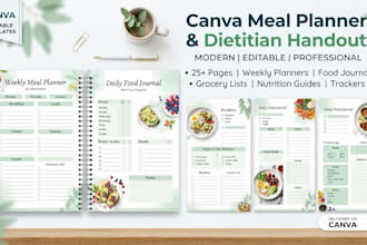 design canva meal planner food journal dietitian handout