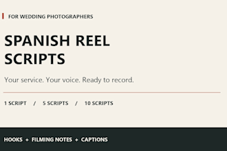 write spanish reel scripts for wedding photographers