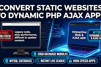 convert static website into dynamic PHP ajax web application