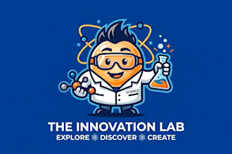 make science lab mascot logo design with express delivery