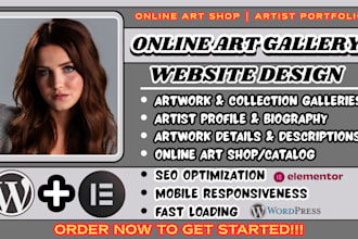 online art gallery, art gallery website, artist website, art website design