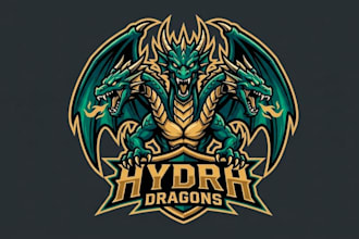 create wonderful hydra dragon mascot logo design with 1 day delivery