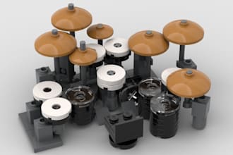design and render a custom lego build