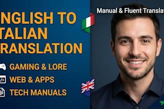 translate english to italian for games, apps and websites