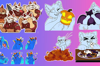 draw custom furry stickers for telegram, discord, fursona and sticker packs