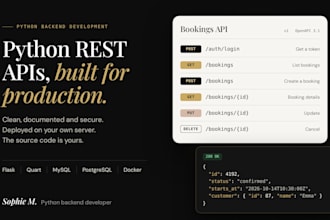 develop a python rest API with flask or quart and mysql