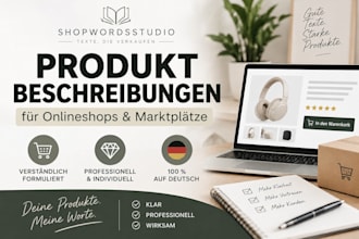 ich schreibe professionelle produktbeschreibungen für deinen onlineshop