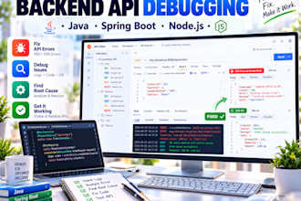 debug and fix backend API, java, spring boot, nodejs issues