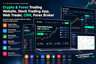 crypto and forex trading website stock trading app, web trader CRM, forex broker