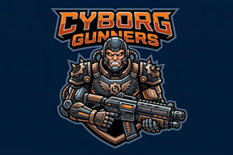 create cyborg gunners mascot logo design