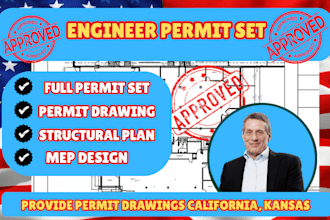 prepare california and kansas architectural, structural permit drawings