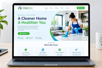 design and develop a custom house or office cleaning website with booking