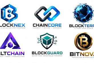 design a professional crypto, web3, fintech, digital technology  blockchain logo